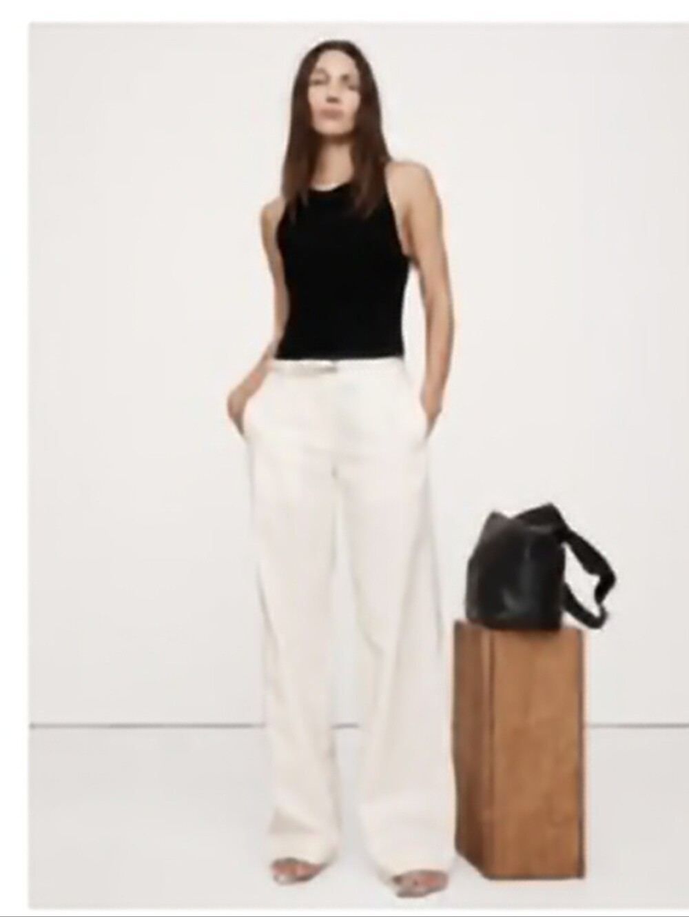 NWT Banana Republic Wide Leg Everyday Pant In Iced Vanilla Ivory